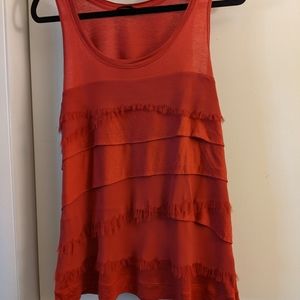 Mixed media tiered tank top